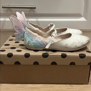 Girls Sophia Webster white dress shoes.
